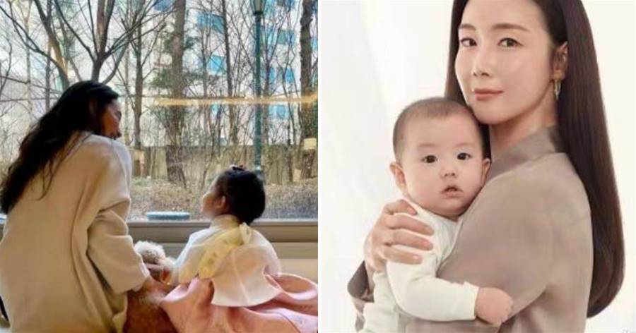 崔智友在社交軟件上送出新年祝福 公開女兒身穿韓服的可愛照片